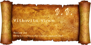 Vitkovits Vince névjegykártya